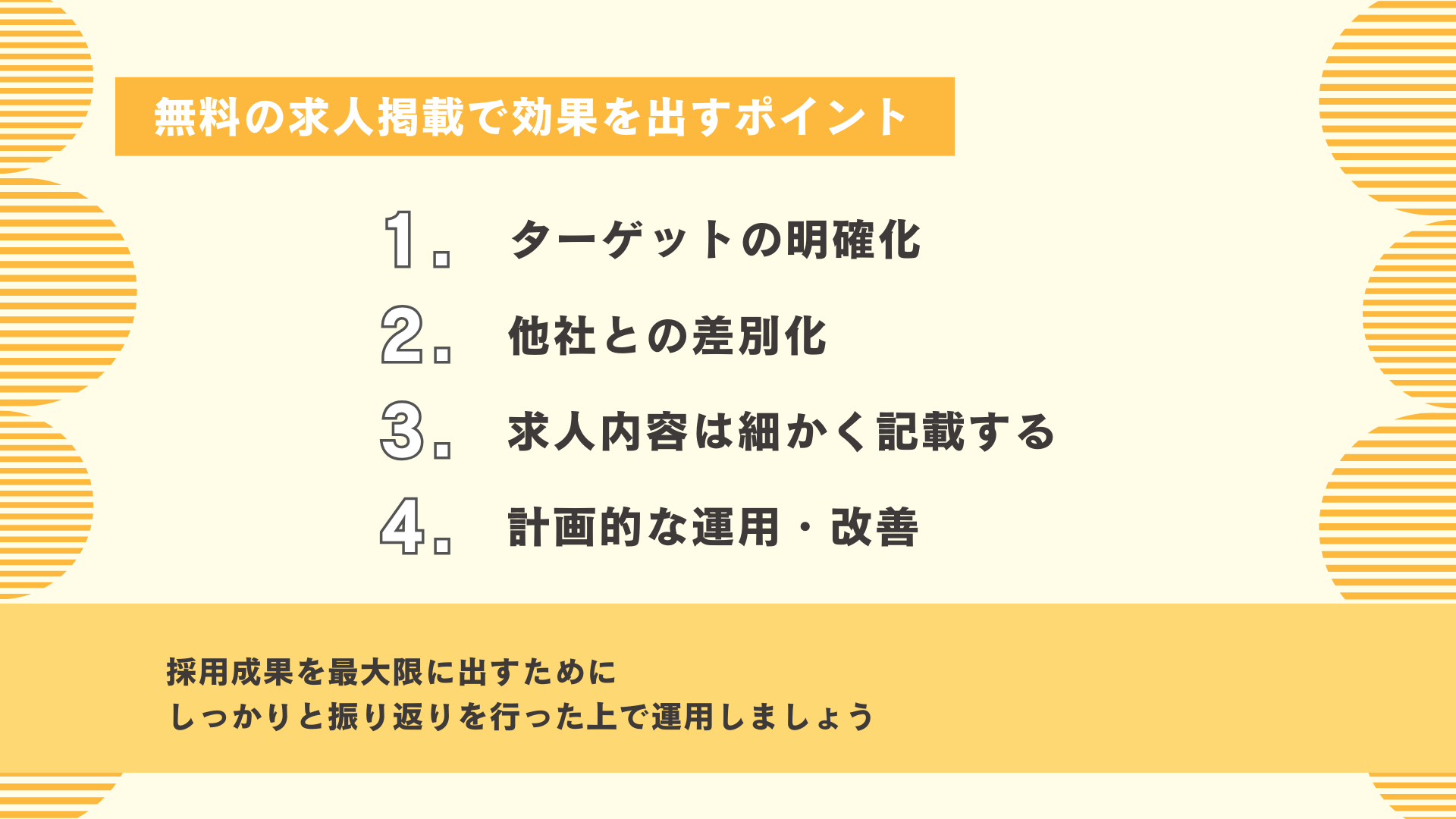 無料の求人掲載で効果を出すポイント図解