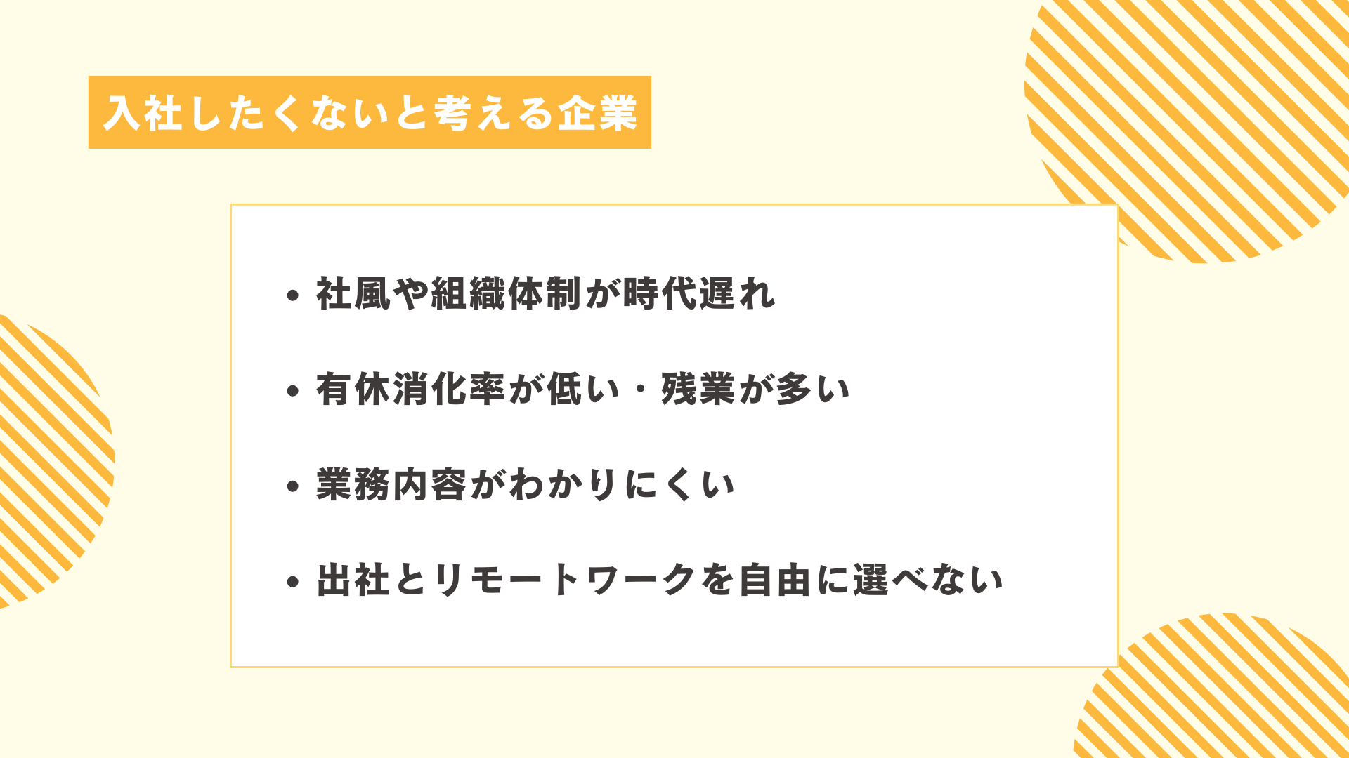 Z世代が入社したくないと考える企業の特徴図解