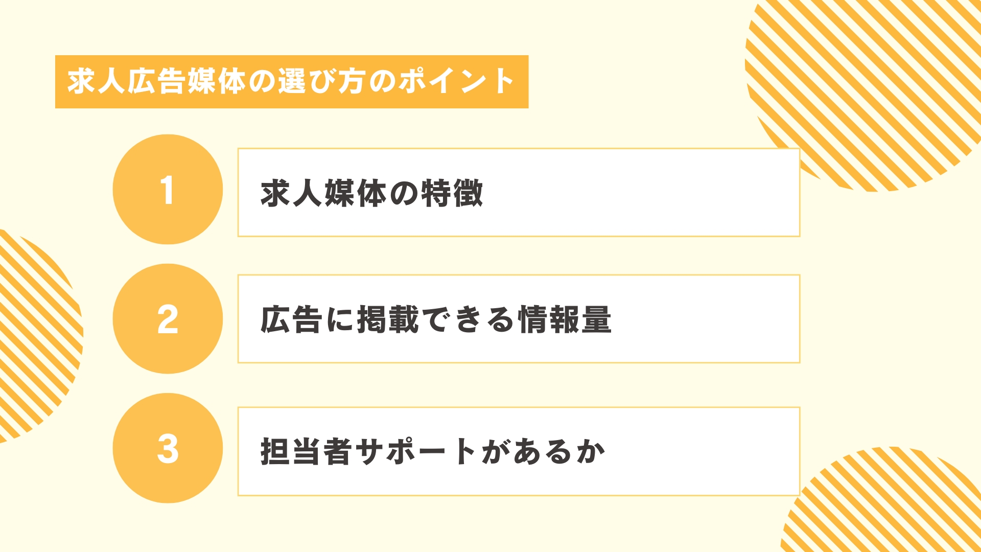 求人広告媒体の選び方3つのポイント