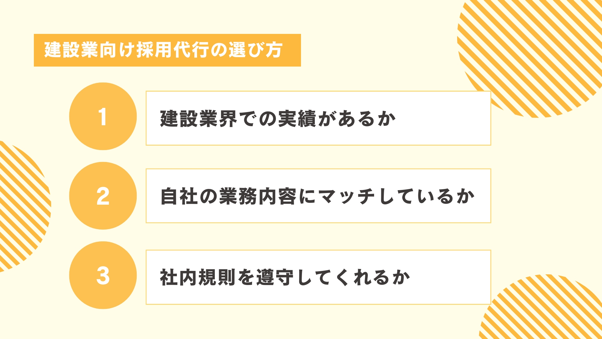 建設業向け採用代行の選び方