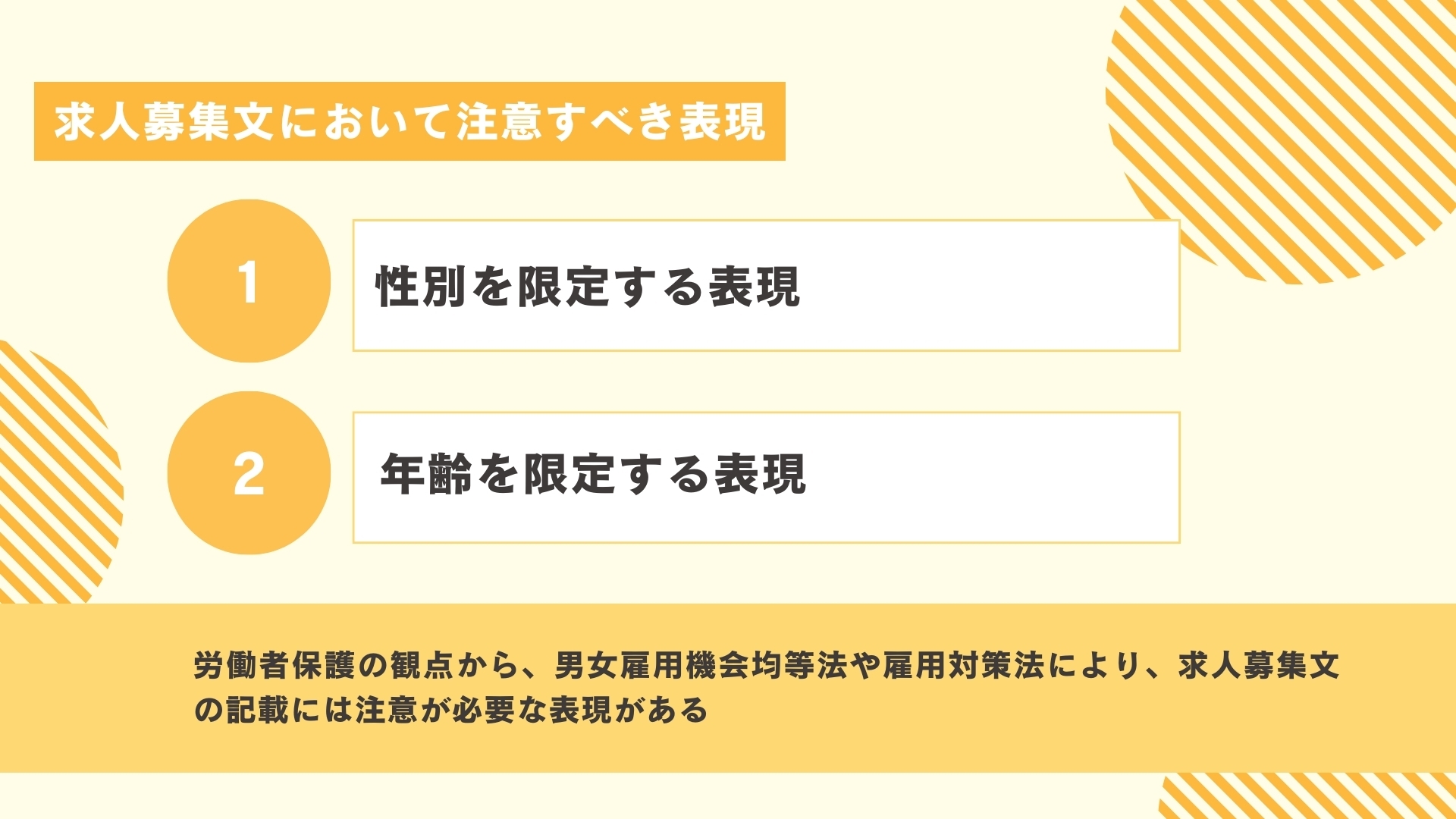 求人募集文において注意すべき表現