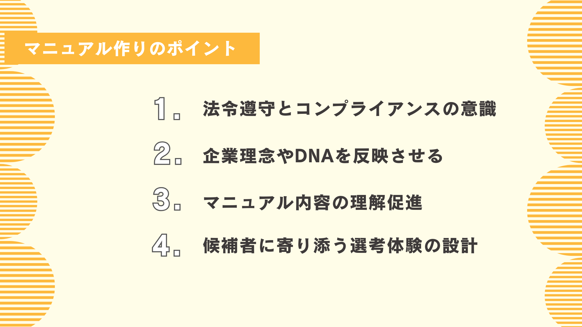 失敗しない面接マニュアル作りのためのポイント