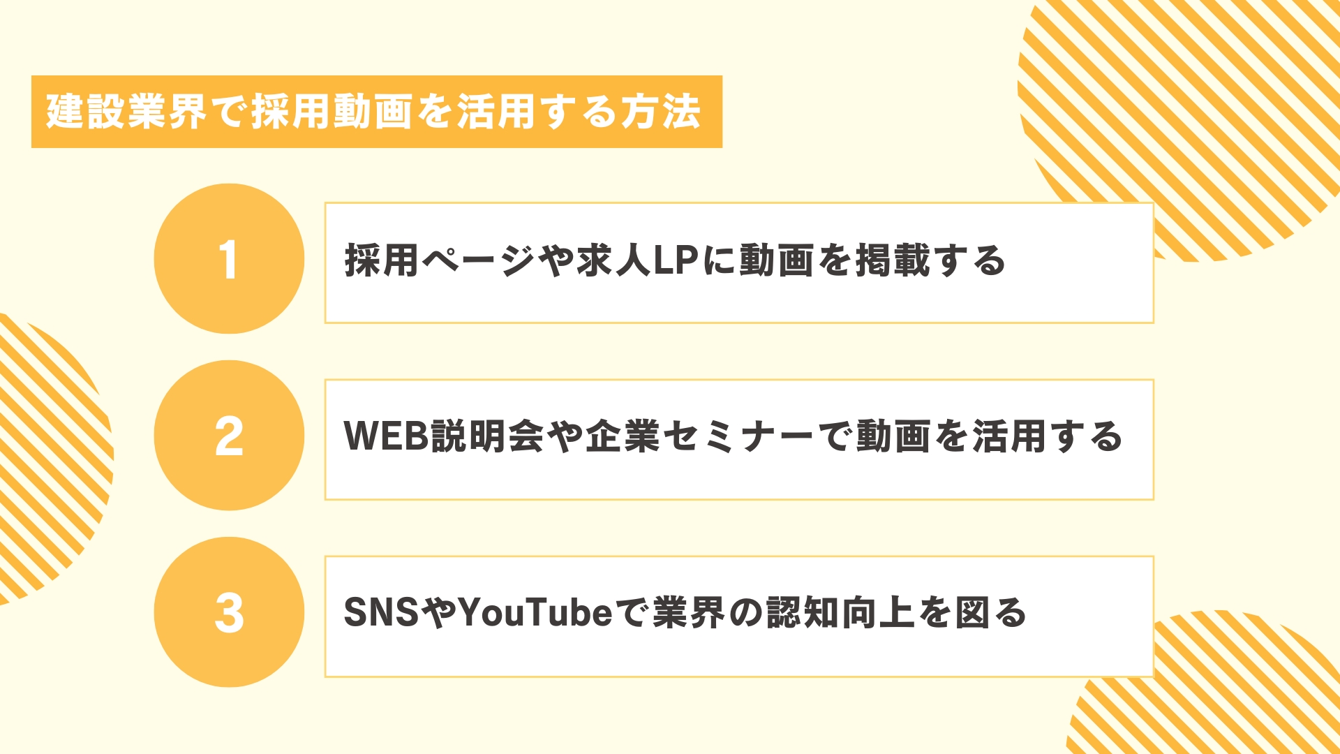建設業界で採用動画を活用する方法