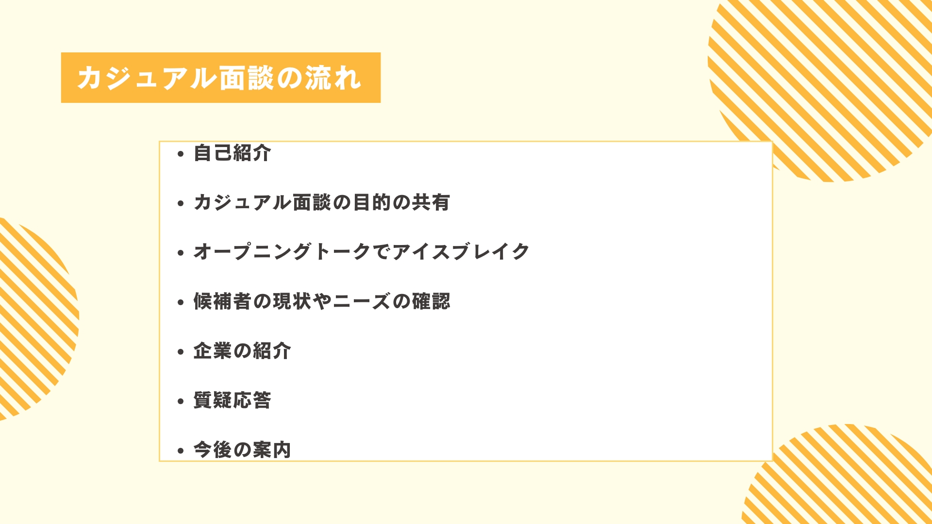 カジュアル面談の流れ