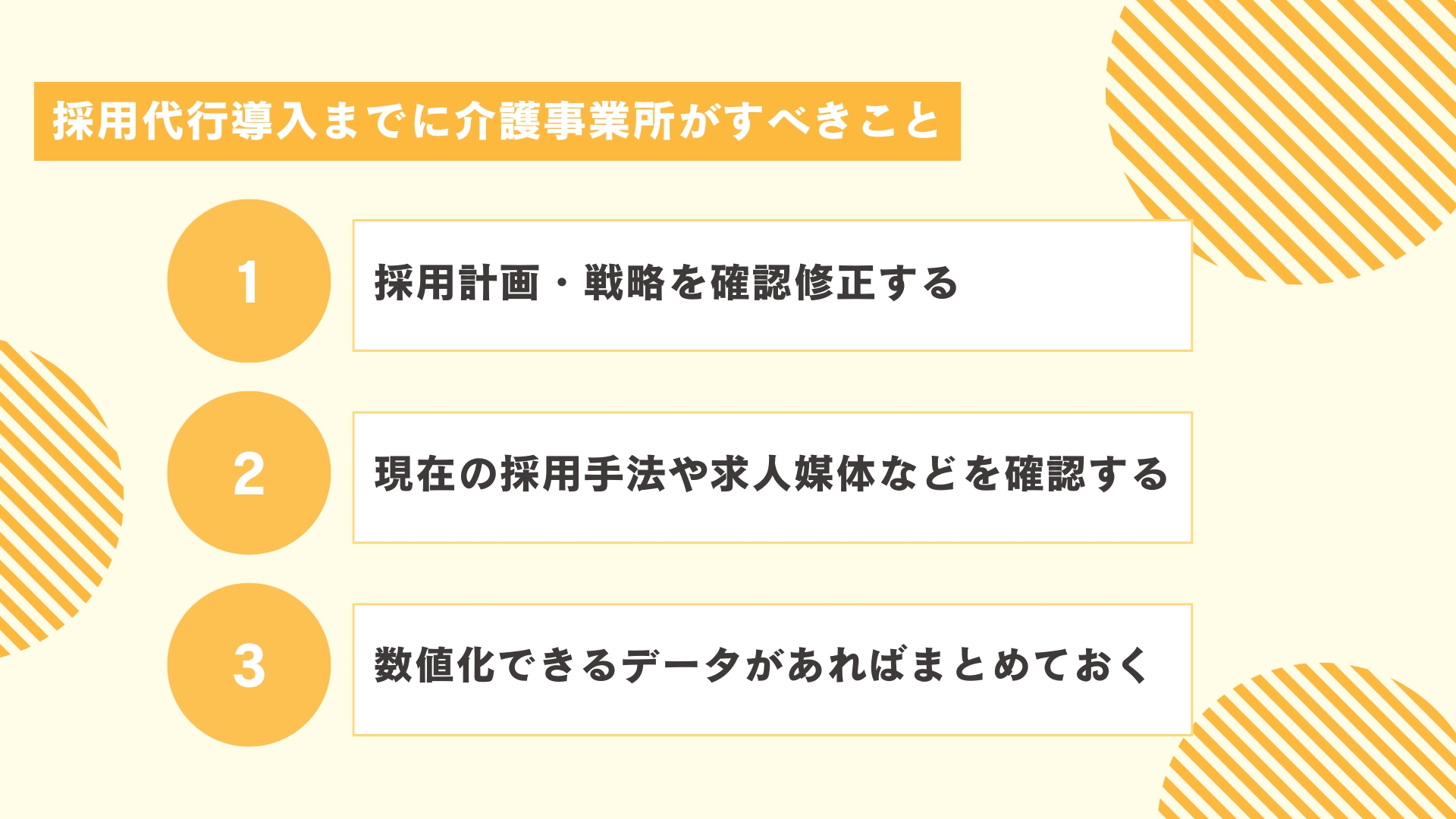 採用代行導入までに介護事業所がすべきこと