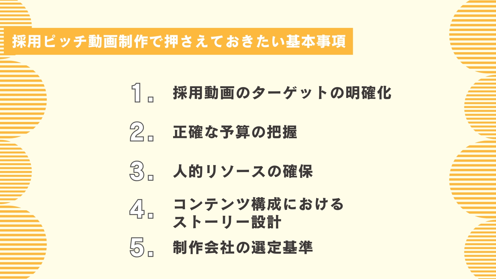採用ピッチ動画制作で押さえておきたい基本事項