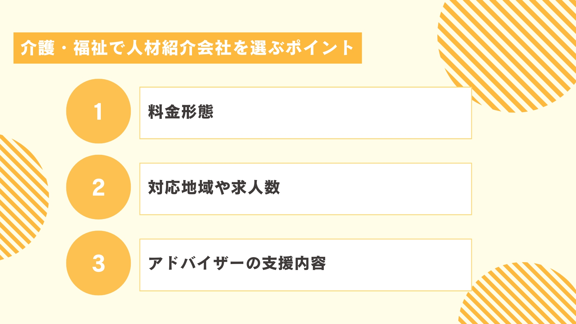 介護・福祉で人材紹介会社を選ぶポイント