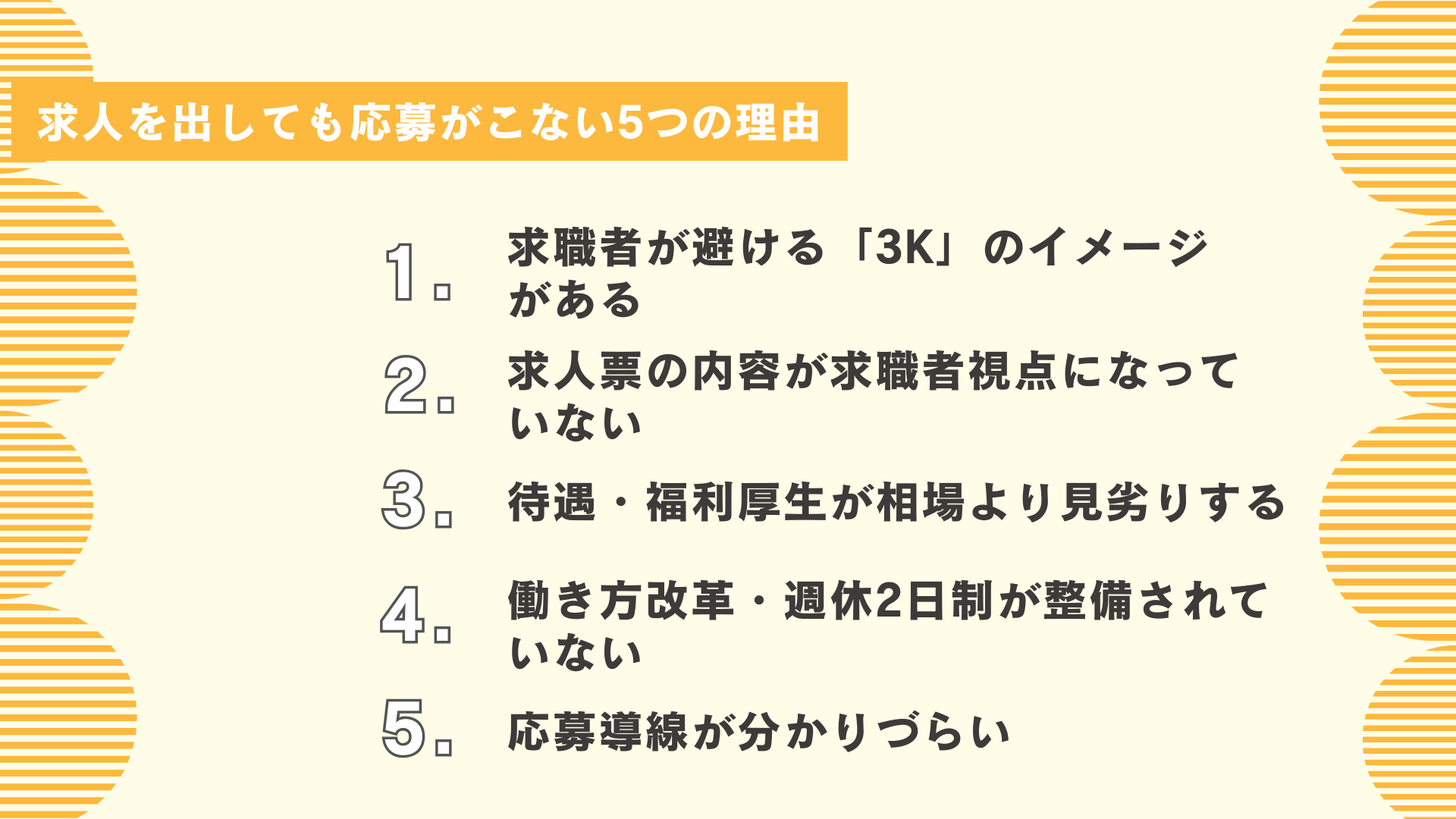 求人を出しても応募がこない5つの理由