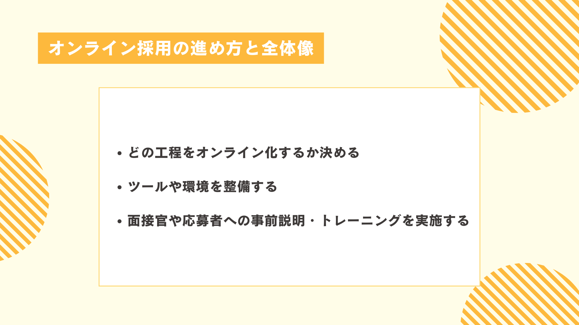 オンライン採用の進め方と全体像
