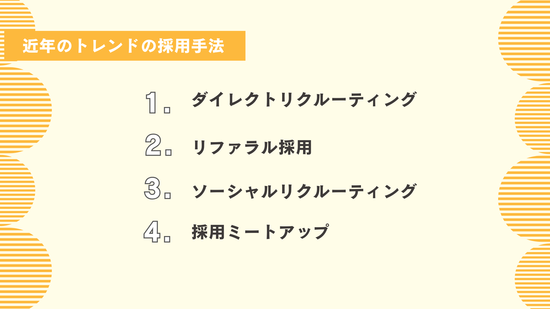 近年のトレンドの採用手法