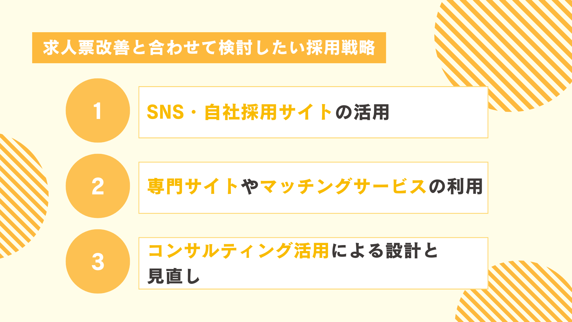 求人票改善と合わせて検討したい採用戦略