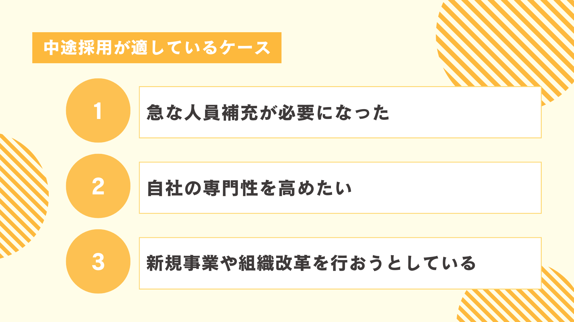 中途採用が適しているケース