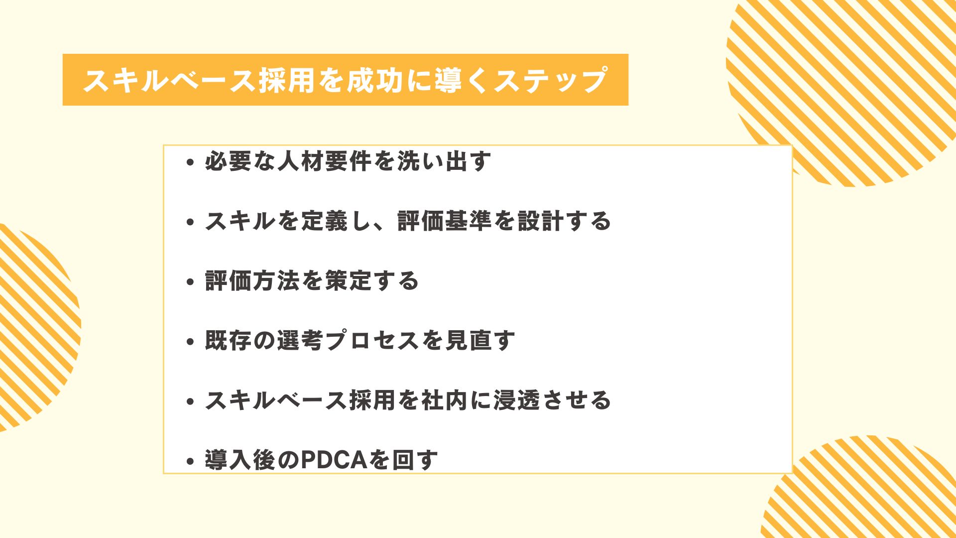 スキルベース採用を成功に導くステップ