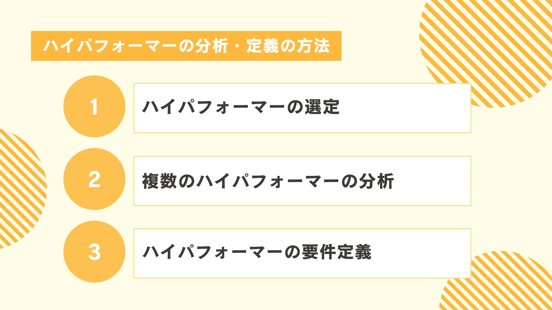 ハイパフォーマーの分析・定義の方法