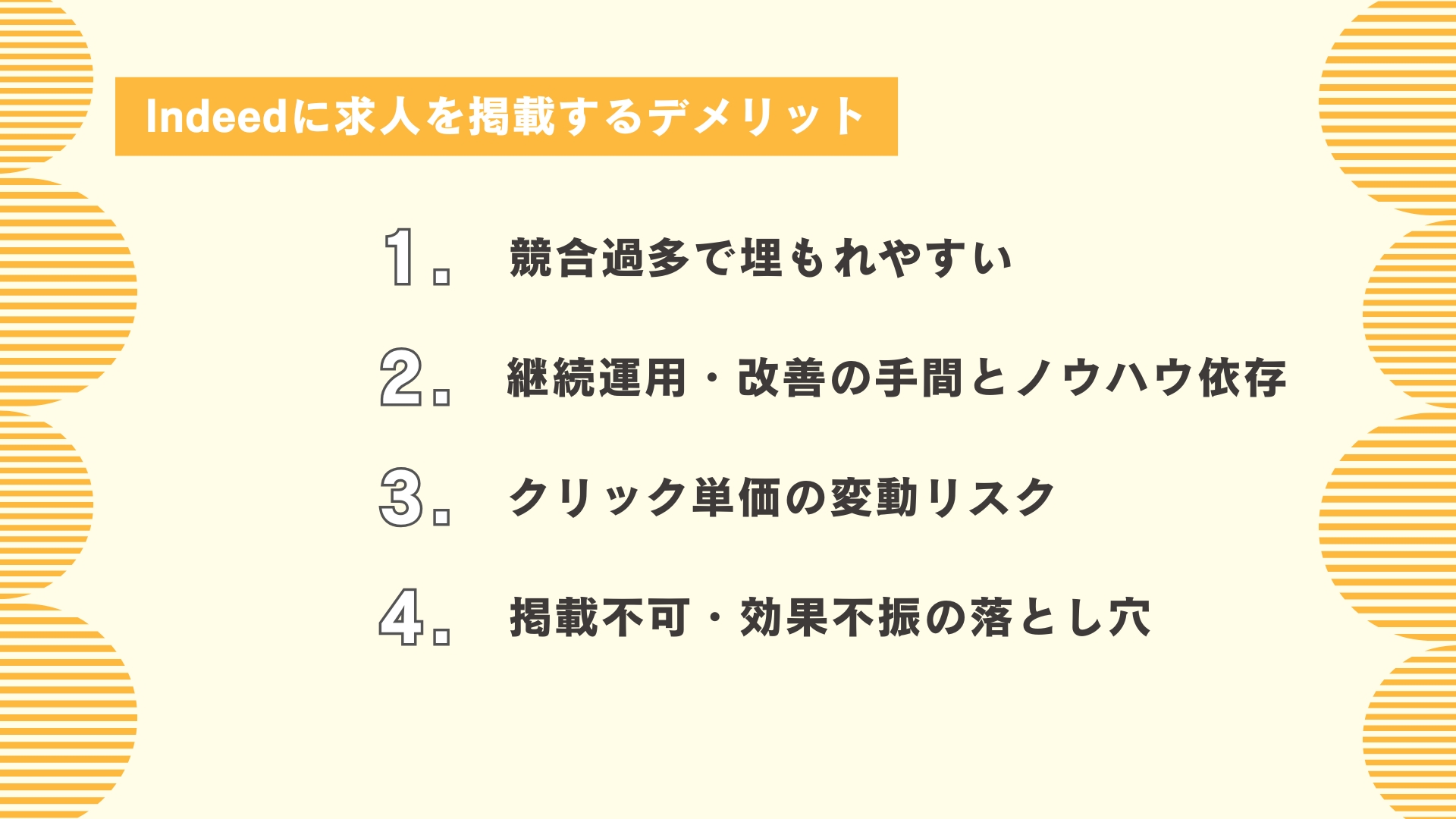 Indeedに求人を掲載するデメリット