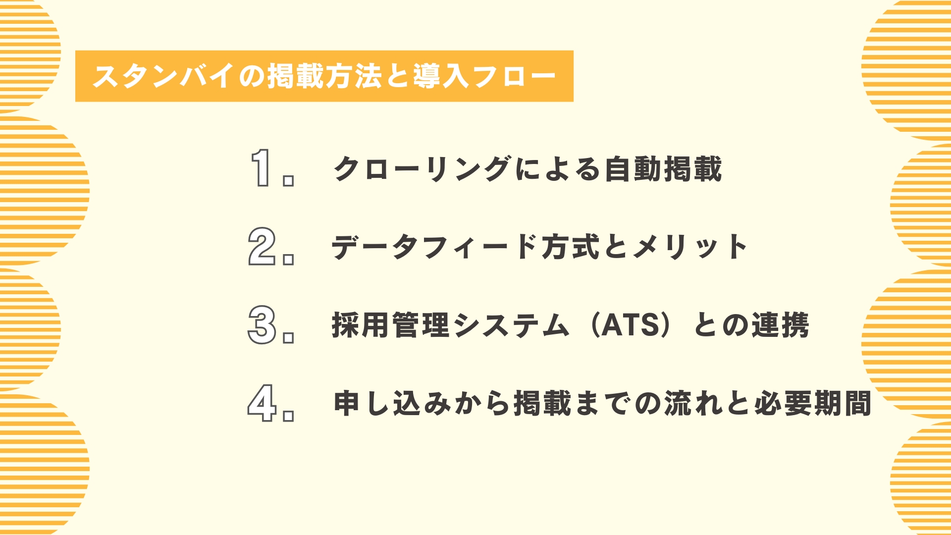 スタンバイの掲載方法と導入フロー