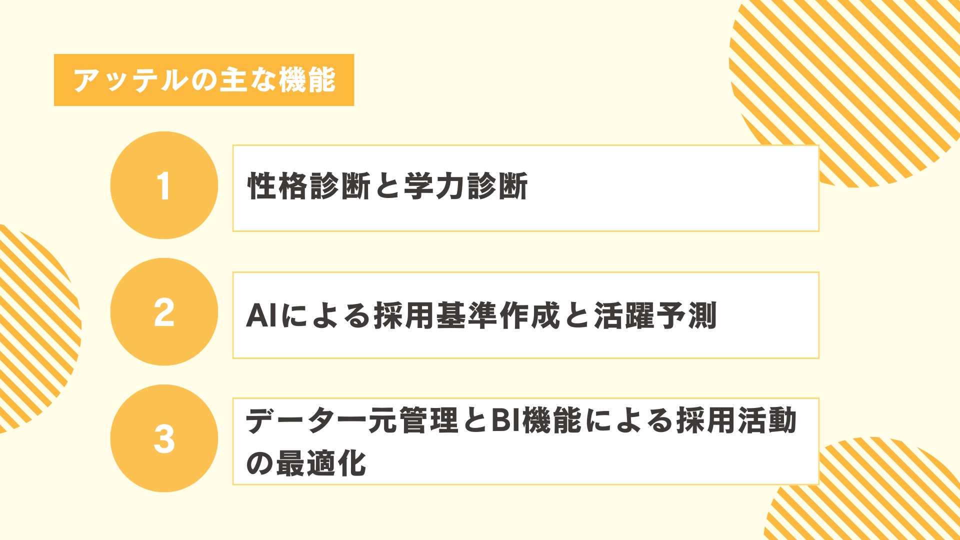 アッテルの主な機能