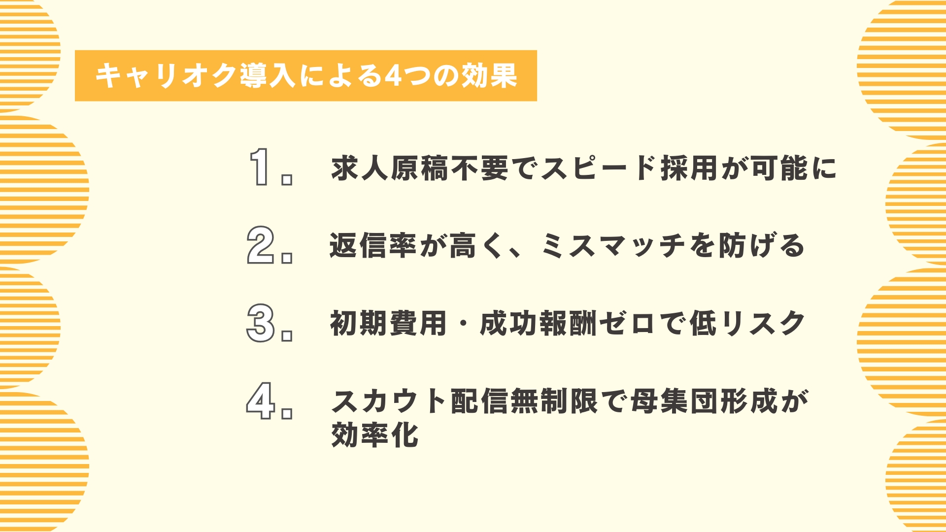 キャリオク導入による4つの効果
