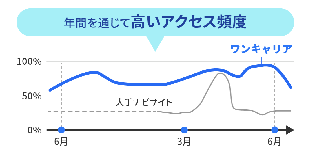 年間を通じて高いアクセス頻度