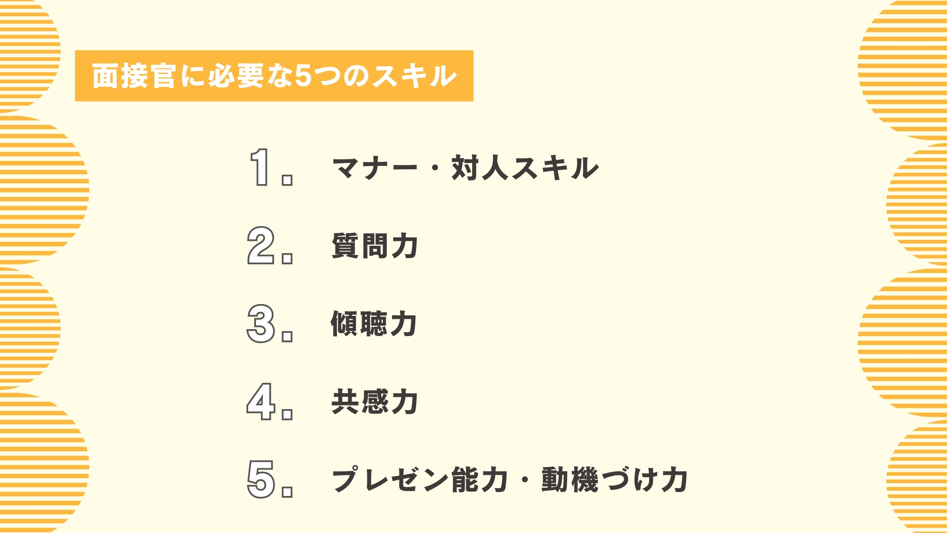 面接官に必要な5つのスキル