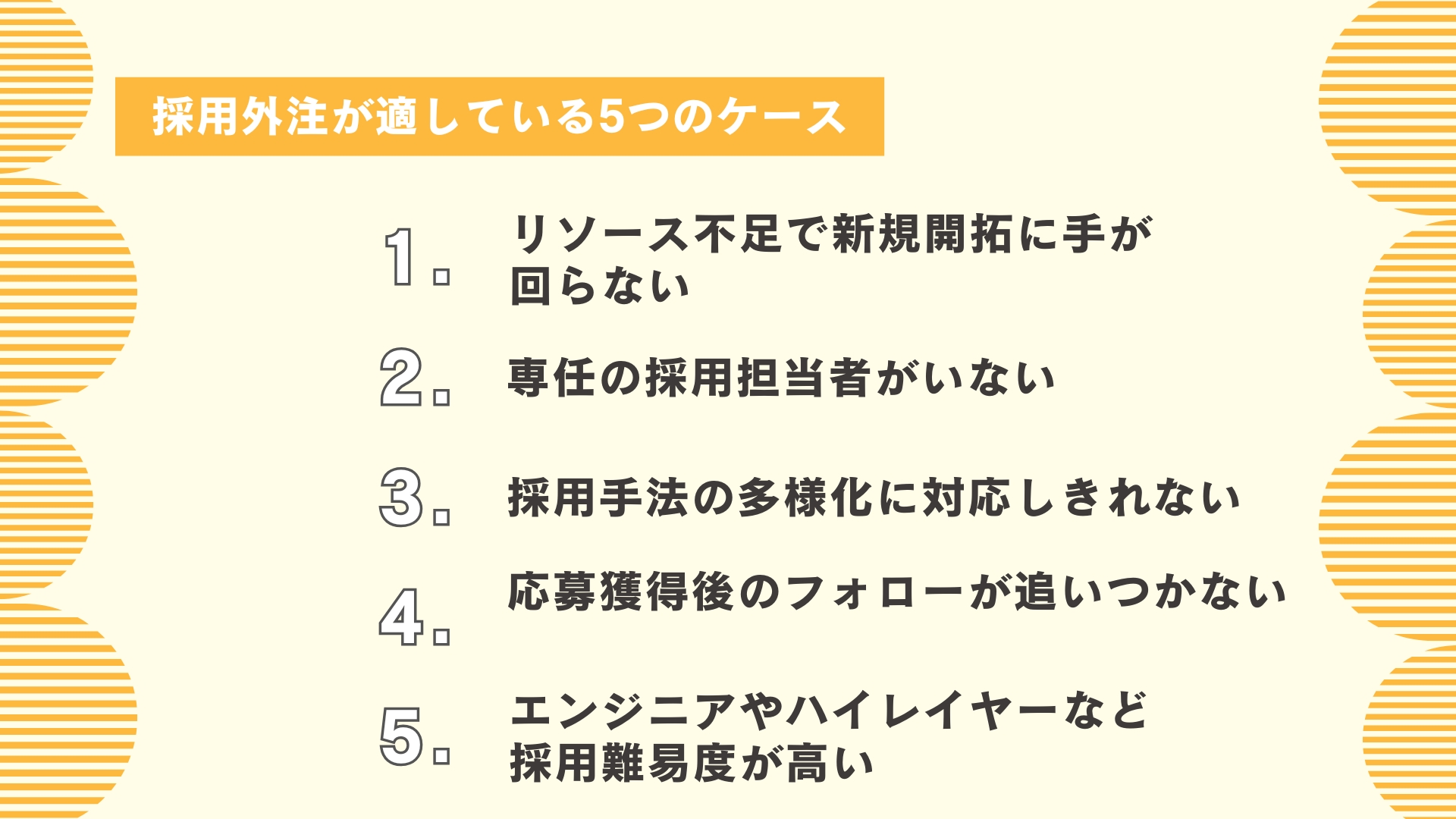 採用外注が適している5つのケース