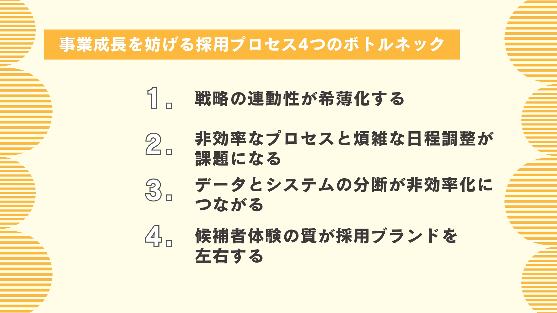 事業成長を妨げる採用プロセス4つのボトルネック