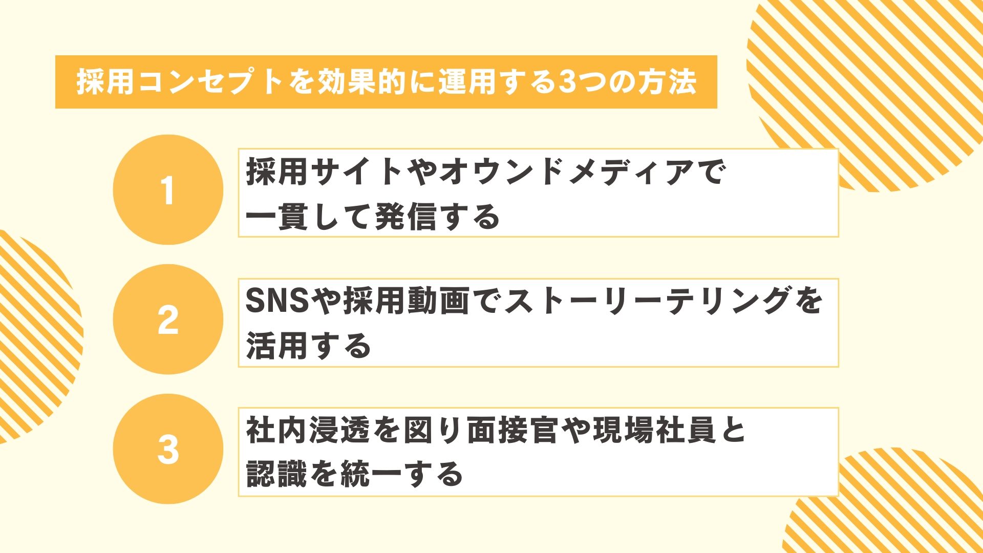 採用コンセプトを効果的に運用する3つの方法