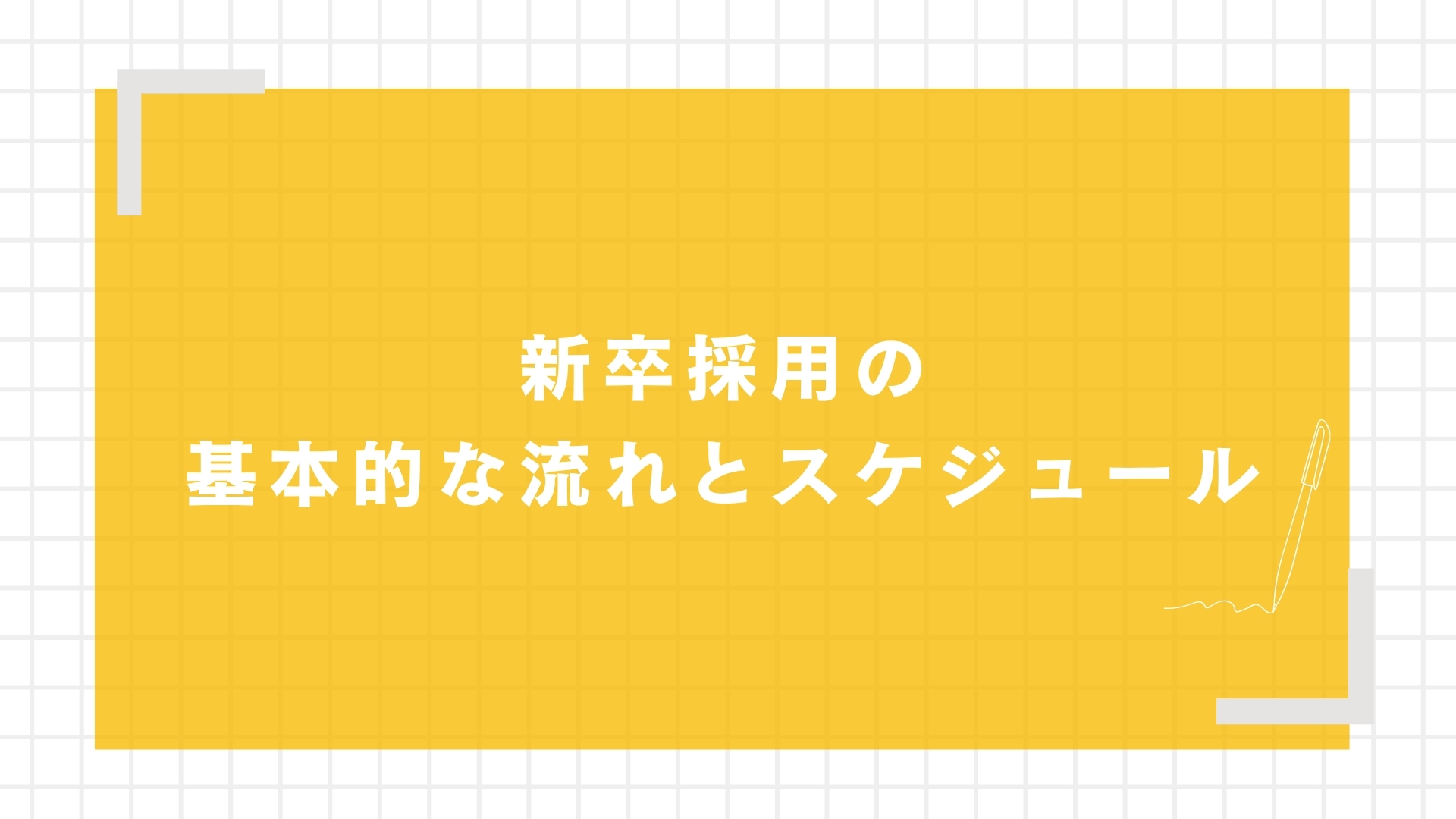 新卒採用の基本的な流れとスケジュール