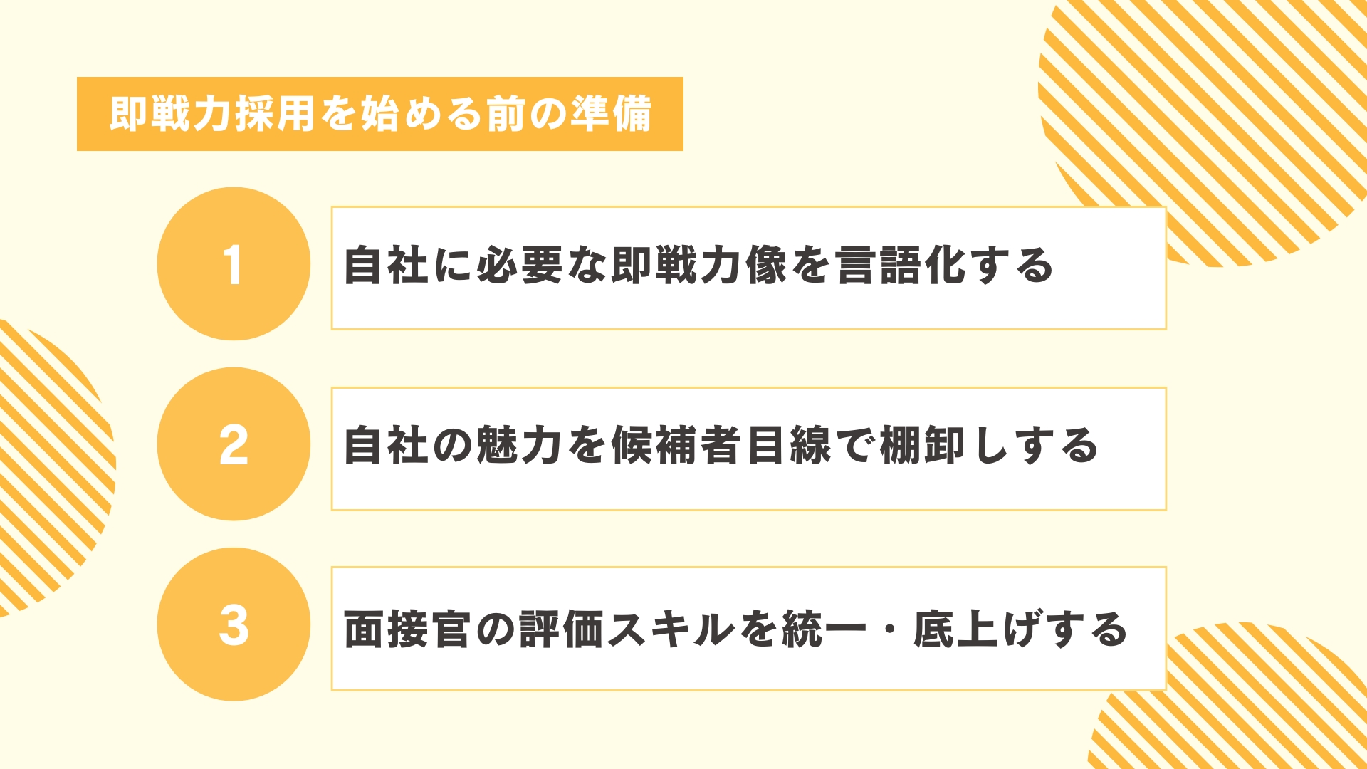 【3ステップ】即戦力採用を始める前の準備