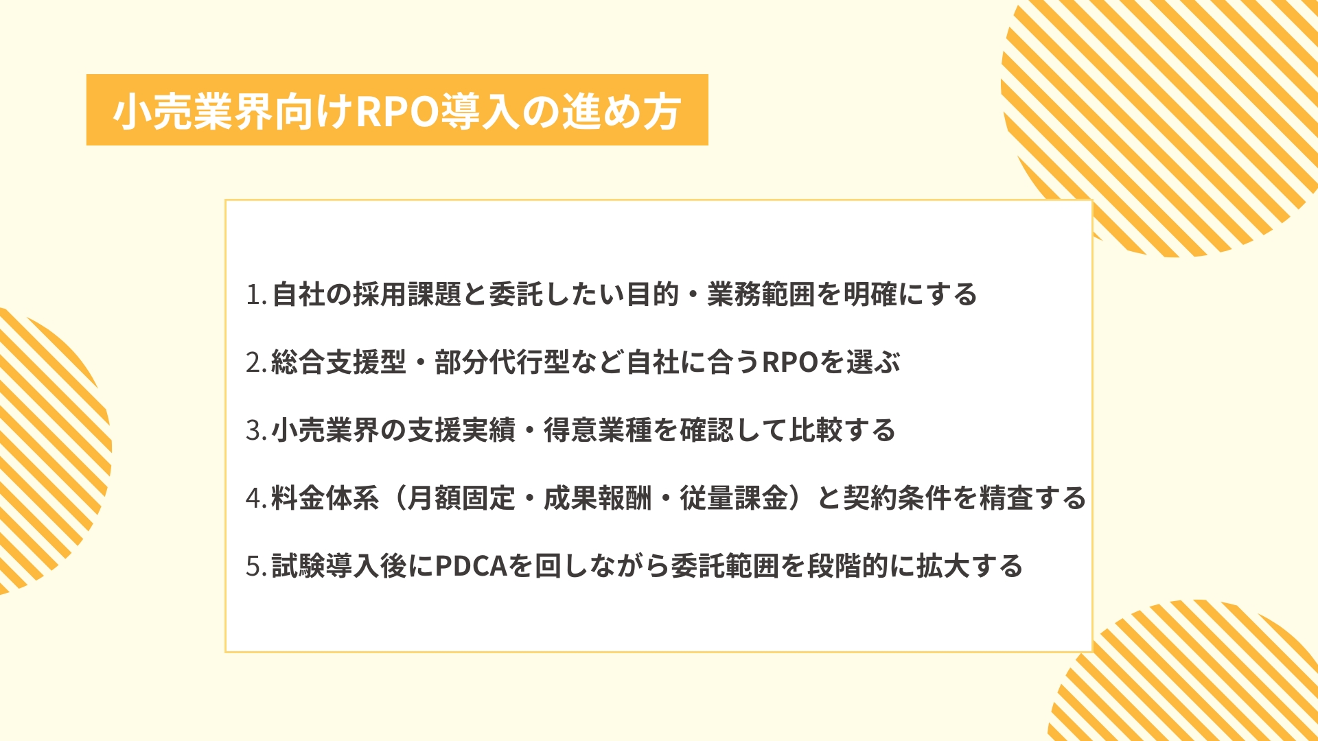 小売業界向けRPO導入の進め方