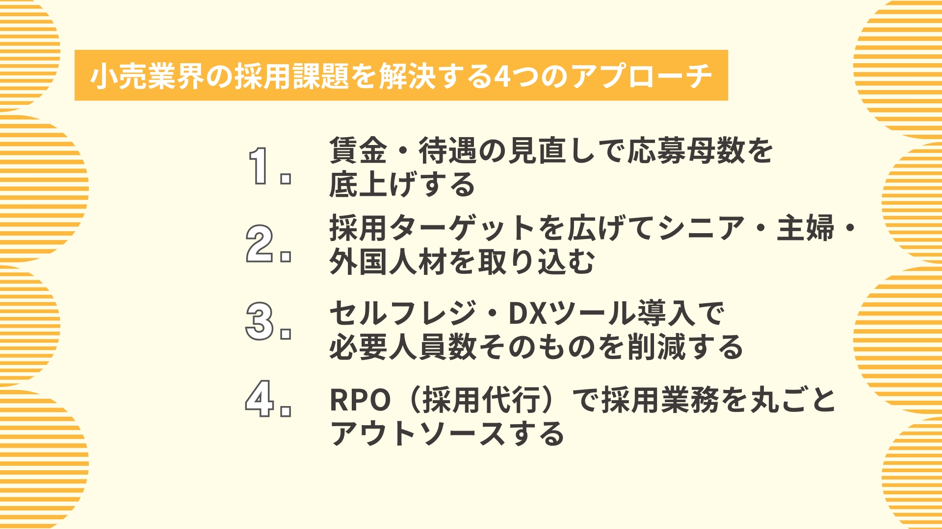 小売業界の採用課題を解決する4つのアプローチ