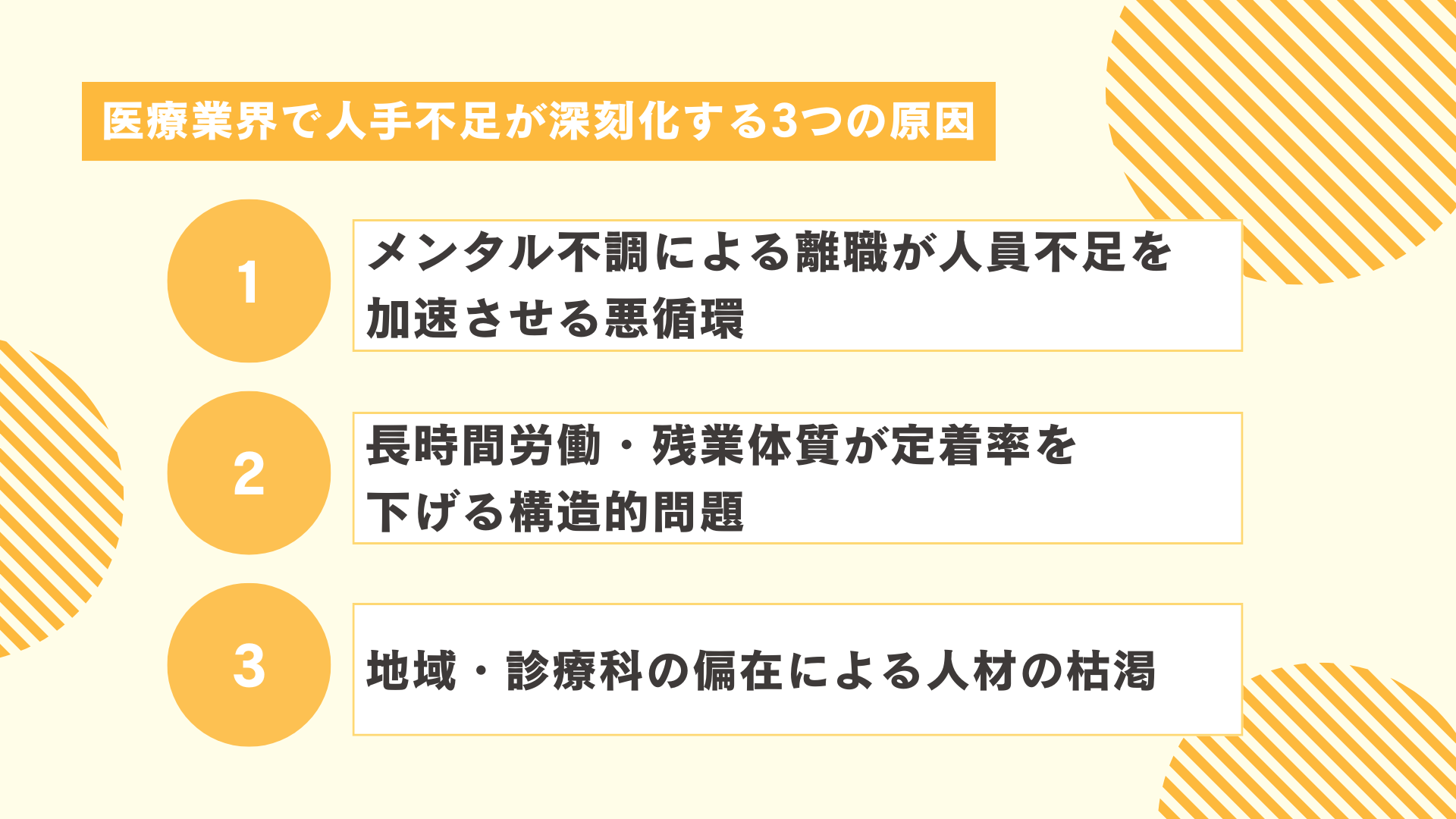 医療業界で人手不足が深刻化する3つの原因