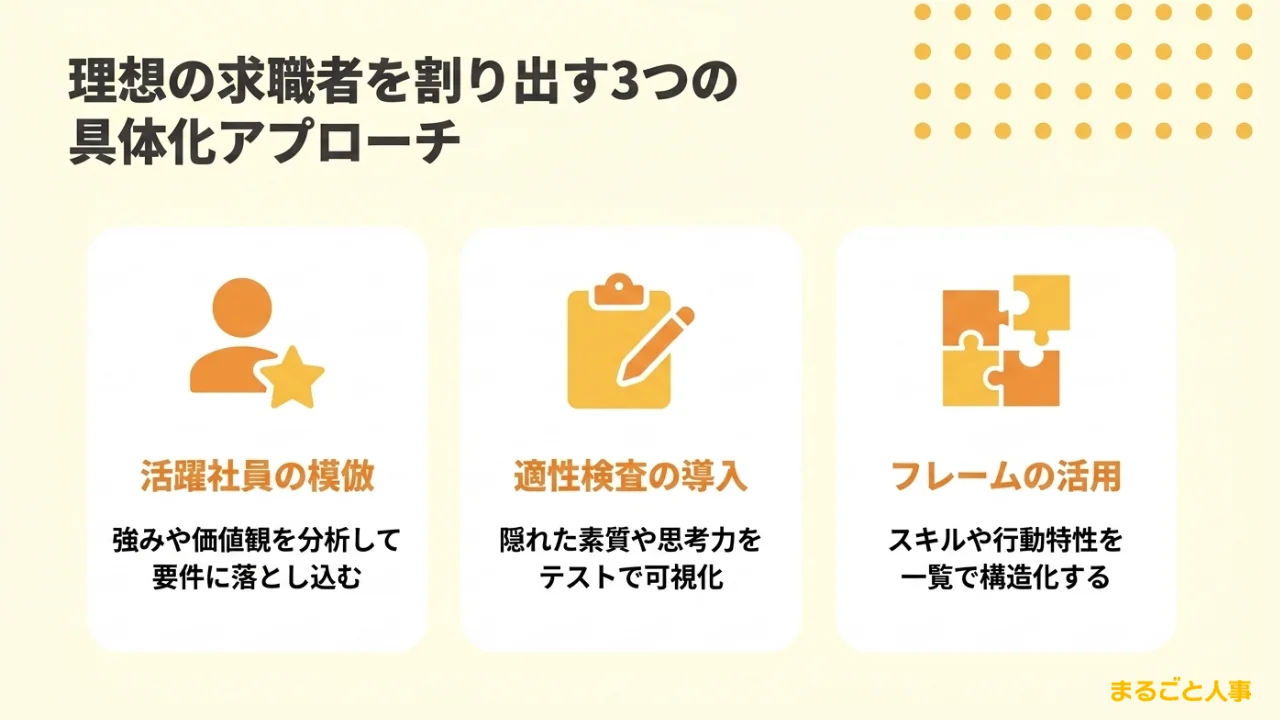 理想の求職者を割り出す3つの具体化アプローチ