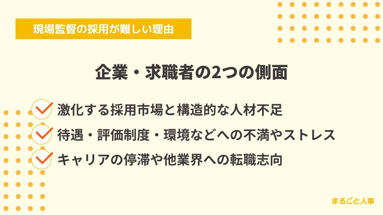 現場監督の採用が難しい理由